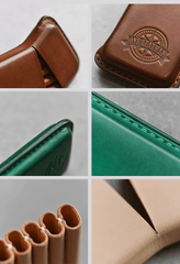 Handmade Brown Leather Womens 10pcs Cigarette Holder Case Cool Custom Cigarette Case for Women - iwalletsmen