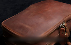 Genuine Leather Mens Cool Chest Bag Sling Bag Crossbody Bag Travel Bag Hiking Bag for men