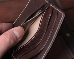 Handmade Leather Mens Cool Wallet Men Slim Wallets Front Pocket Wallet for Men