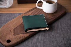 Handmade Leather Mens Cool Slim Leather Wallet Men Small Wallets Bifold for Men Women
