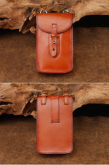 Cool Leather Mens Biker Cell Phone Holster Belt Pouch Side Bag Shoulder Bag for Men - iwalletsmen