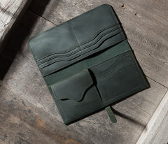 Handmade Leather Mens Clutch Wallet Cool Leather Wallet Long Phone Wallets for Men - iwalletsmen