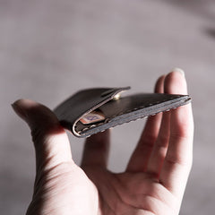 Handmade Leather Mens Cool billfold Wallet Card Holder Small Card Slim Wallets for Men - iwalletsmen