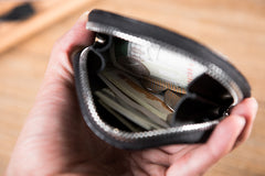 Handmade Leather Mens Cool Change Coin Wallet Coin Holder Coin Pouch Case for Men