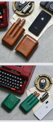 Cool Brown Leather Mens 3pcs Cigar Case Cool Custom Leather Cigar Case for Men - iwalletsmen