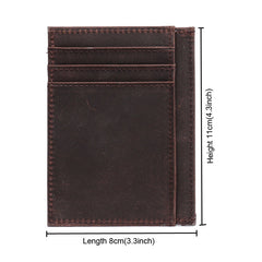 Handmade Leather Mens Cool Slim Leather Wallet Card Wallet Holders Men Front Pocket Wallet for Me