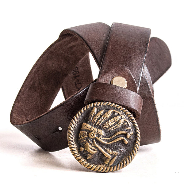 Handmade Genuine Custom Leather Mens Indian Leather Men Coffee Belt for Men - iwalletsmen