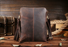Handmade Leather Mens Cool Small Messenger Bag iPad Bag Chest Bag Bike Bag Cycling Bag for men
