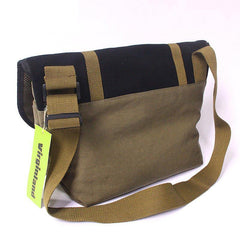 Black Green Canvas Large Messenger Bag Crossbody Bag Black Canvas Satchel Bag For Men - iwalletsmen