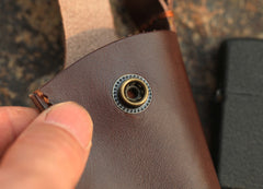 Cool Mens Leather Zippo Lighter Case Zippo lighter Holder with clip - iwalletsmen
