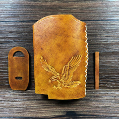 Handmade Leather Brown Mens ASVAPE MICHAEL Cigarette Case Holder for Men - iwalletsmen