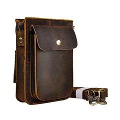 Leather Belt Pouch Mens Small Cases Waist Bag Hip Pack Belt Bag Fanny Pack Bumbag for Men