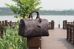 Cool Leather Mens Weekender Bags Vintage Travel Bags Duffle Bag for Men - iwalletsmen