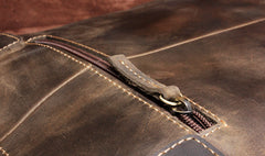 Handmade Leather Mens Cool Messenger Bag Square Bag Chest Bag Bike Bag Cycling Bag for men