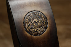 Handmade Mens Womens Tooled The All-Seeing Eye Owl Wooden Leather Glasses Case Glasses Box Glasses Holder Eyeglass Case