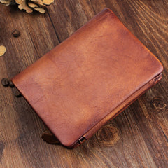 Handmade Mens Cool billfold Leather Wallet Men Small Zipper Wallets Trifold for Men - iwalletsmen