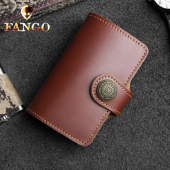 Handmade Leather Floral Mens Cool billfold Wallet Card Holder Small Card Slim Wallets for Men