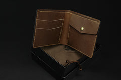 Handmade Leather Tooled EVANGELION EVA Mens billfold Wallet Cool Leather Wallet Slim Wallet for Men