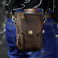 Leather Belt Pouch Mens Small Cases Waist Bag Hip Pack Belt Bag Fanny Pack Bumbag for Men