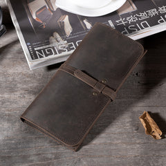 Handmade Leather Mens Clutch Wallet Cool Leather Wallet Long Phone Wallets for Men - iwalletsmen