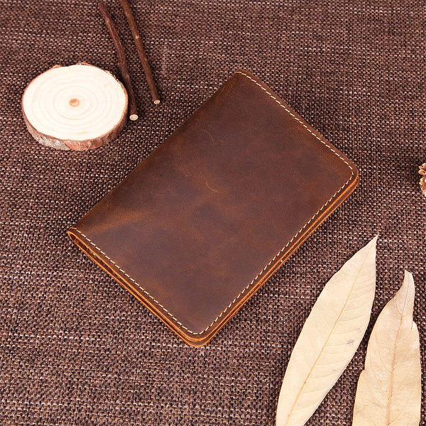 Handmade Genuine Leather Slim Wallet Bifold Long Wallet Passport Purse Bag For Mens - iwalletsmen