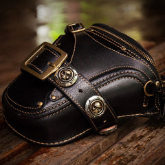 Leather Belt Pouch Mens Small Cases Waist Bag Hip Pack Belt Bag Fanny Pack Bumbag for Men