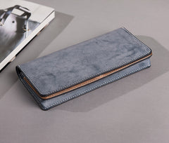 Handmade Leather Mens Clutch Wallet Cool Leather Wallet Long Phone Wallets for Men