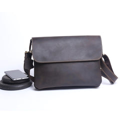 Handmade Leather Mens Cool Messenger Bag Chest Bag Bike Bag Cycling Bag for men