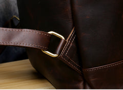 Genuine Leather Mens Cool Backpack Sling Bag Large Black Travel Bag Hiking Bag for men