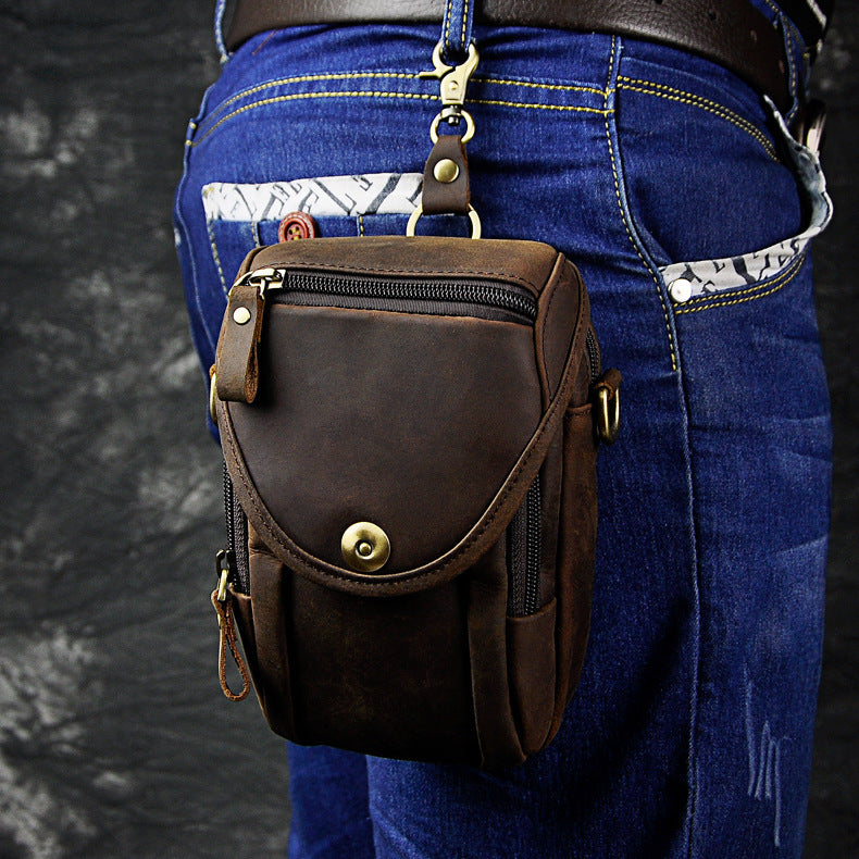 Leather Belt Pouch Mens Small Cases Waist Bag Hip Pack Belt Bag Fanny Pack Bumbag for Men