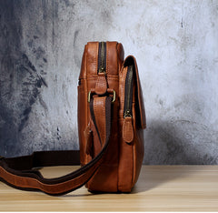 Genuine Leather Mens Cool Messenger Bag Small Bag Chest Bag Bike Bag Cycling Bag for men