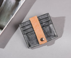 Handmade Leather Mens Cool billfold Wallet Card Holder Small Card Slim Wallets for Men
