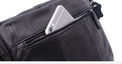 Handmade Genuine Leather Mens Cool Messenger Bag Chest Bag Bike Bag Cycling Bag for men