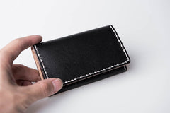 Handmade Leather Mens Cool billfold Wallet Card Holder Small Card Slim Wallets for Men