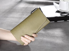 Handmade Leather Mens Clutch Wallet Cool Leather Wallet Long Phone Wallets for Men