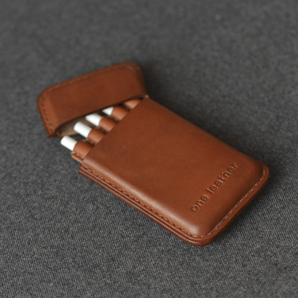 Handmade Brown Leather Womens 5pcs Cigarette Holder Case Cool Custom Cigarette Case for Women - iwalletsmen