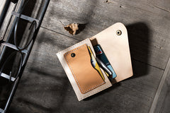 Handmade Leather Mens Cool billfold Wallet Card Holder Small Card Slim Wallets for Men