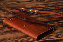 Handmade Mens Cool Leather Chain Wallet Biker Trucker Wallet with Chain for Men - iwalletsmen