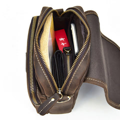 Leather Belt Pouch Mens Small Cases Waist Bag Hip Pack Belt Bag Fanny Pack Bumbag for Men