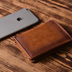 Handmade Mens Cool billfold Leather Wallet Men Small Slim Wallets Bifold for Men - iwalletsmen