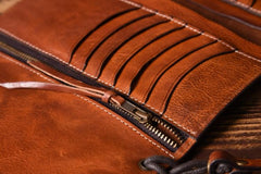 Handmade Mens Cool Leather Chain Wallet Biker Trucker Wallet with Chain for Men - iwalletsmen