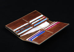 Handmade Leather Tooled Diablo Mens Long Wallet Cool Leather Wallet Clutch Wallet for Men