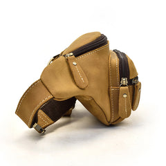 Vintage Leather Fanny Pack Mens Waist Bag Hip Pack Belt Bag for Men - iwalletsmen
