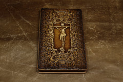 Handmade Leather Tooled Christian Jesus Mose Notebook Journal Travel Book Diary