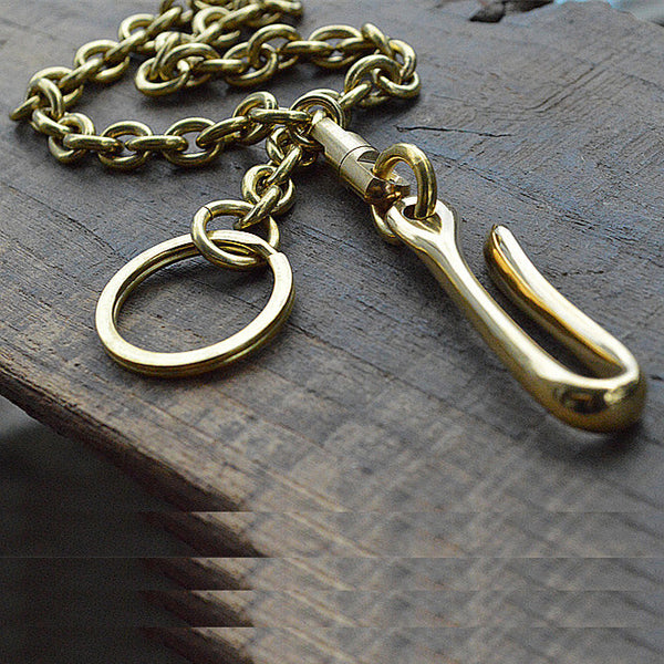 Cool Men's Handmade Brass Key Ring Wallet Key Chain Pants Chains Biker Wallet Chain For Men - iwalletsmen