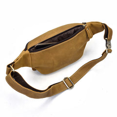 Vintage Leather Fanny Pack Mens Waist Bag Hip Pack Belt Bag for Men - iwalletsmen