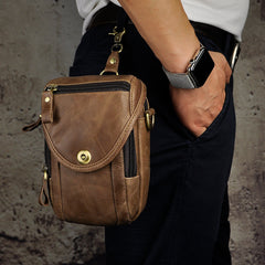 Leather Belt Pouch Mens Small Cases Waist Bag Hip Pack Belt Bag Fanny Pack Bumbag for Men