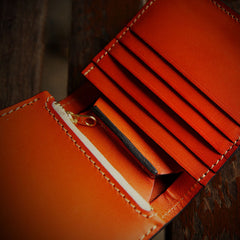 Handmade Leather Mens billfold Wallet Cool Slim Wallet Biker Wallet for Men