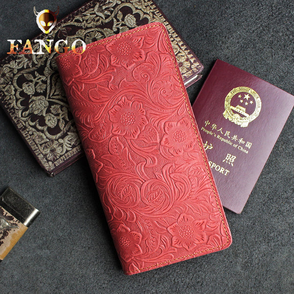 Red Leather Passport Wallets for Women Wallet Leather Passport Cool Travel Wallet Passport Holder Wallet