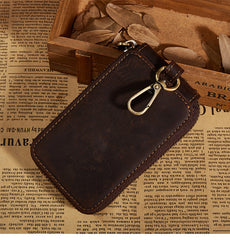 Handmade Leather Mens Cool Key Wallet Car Key Holder Case Card Wallet for Men